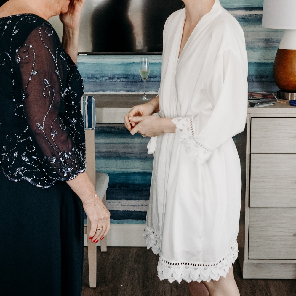 White bridal robe size medium